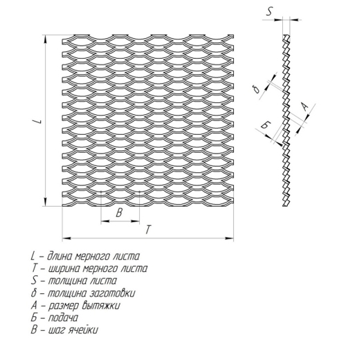 Схема просечно-вытяжного листа